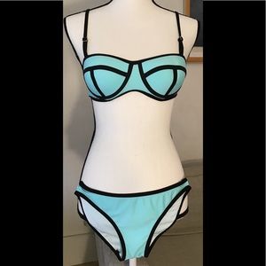 Victoria's Secret Aqua and Black Bikini bottom